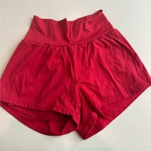 Amazon Women's Vibrant Red High-Waist Shorts